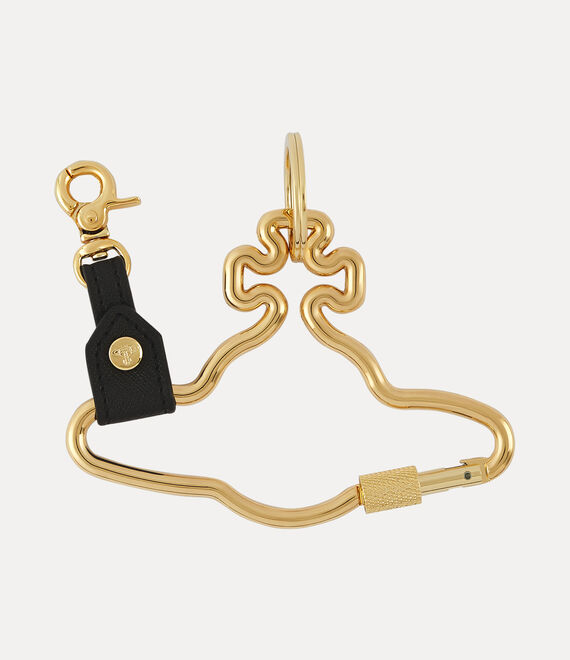 Vivienne Westwood Orb Carabiner Keyring in LIGHT GOLD